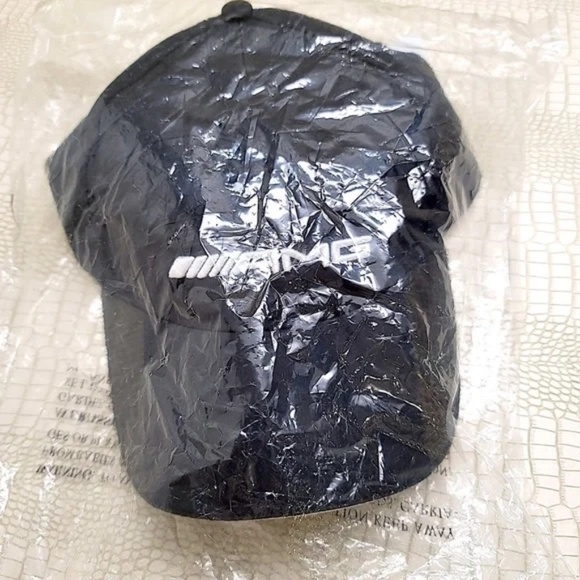 💋 Rare AMG Cap White AMG Letter Carbon Fiber Like Trim NEW W/TAG *ADJUSTABLE - Picture 6 of 8
